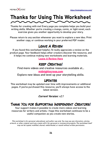 Pro Character Creation Worksheet Preview 36